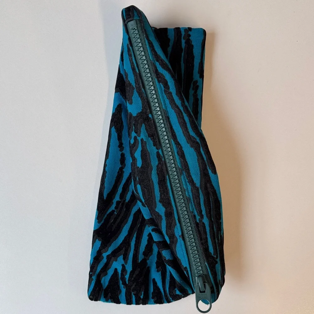 Blue and Black Patterned Pouch/Makeup Bag